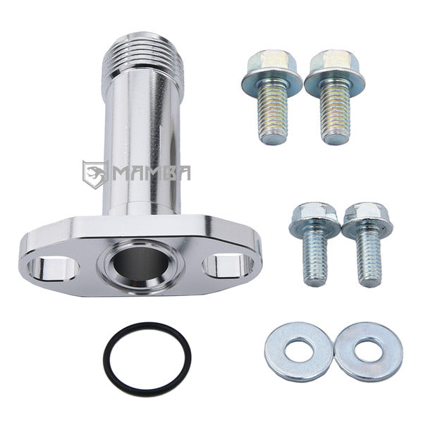 Mamba 75mm 10AN 6061-T6 Turbocharger Oil Drain Flange Adapter Fitting Kit 38~44mm TW