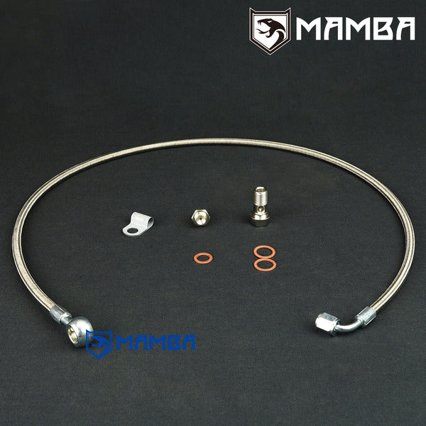 Mamba Turbocharger oil feed supply line 81~89 SAAB 900 2.0L Classic B201 B202 w/ Garret GT28R
