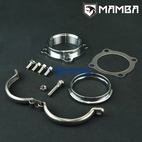 Mamba 4 Bolt Turbocharger Turbine Outlet to 3" V-band Flange Adapter kit Garrett GT30R GT35R