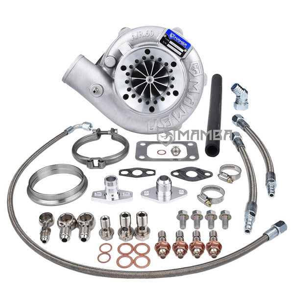 Mamba 9-11 Ball Bearing Turbocharger Fits TOYOTA 1JZ 2JZ 4" .60 Bullet GTX3076R .64 T3 V-Band