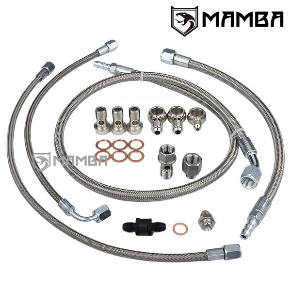 Mamba Turbocharger Oil & Water Line Kit Ford Falcon BA BF XR6 FPV F6 GT3576R (No Oil Return)