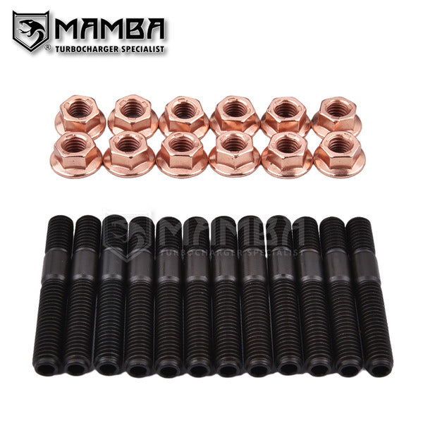 Mamba 12 Sets Nickel Stud Kit 45mm M8x1.25 (4mm Hex/ SNCM439/SAE4340/Copper Lock