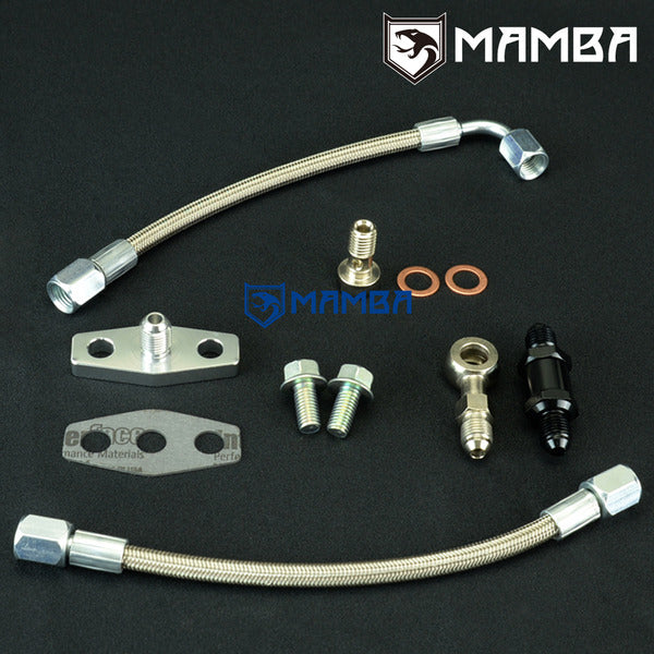 Mamba Turbocharger Oil Feed Line Kit For Nissan Patrol TD42 GU w/ HT18 Turbocharger w/ filter
