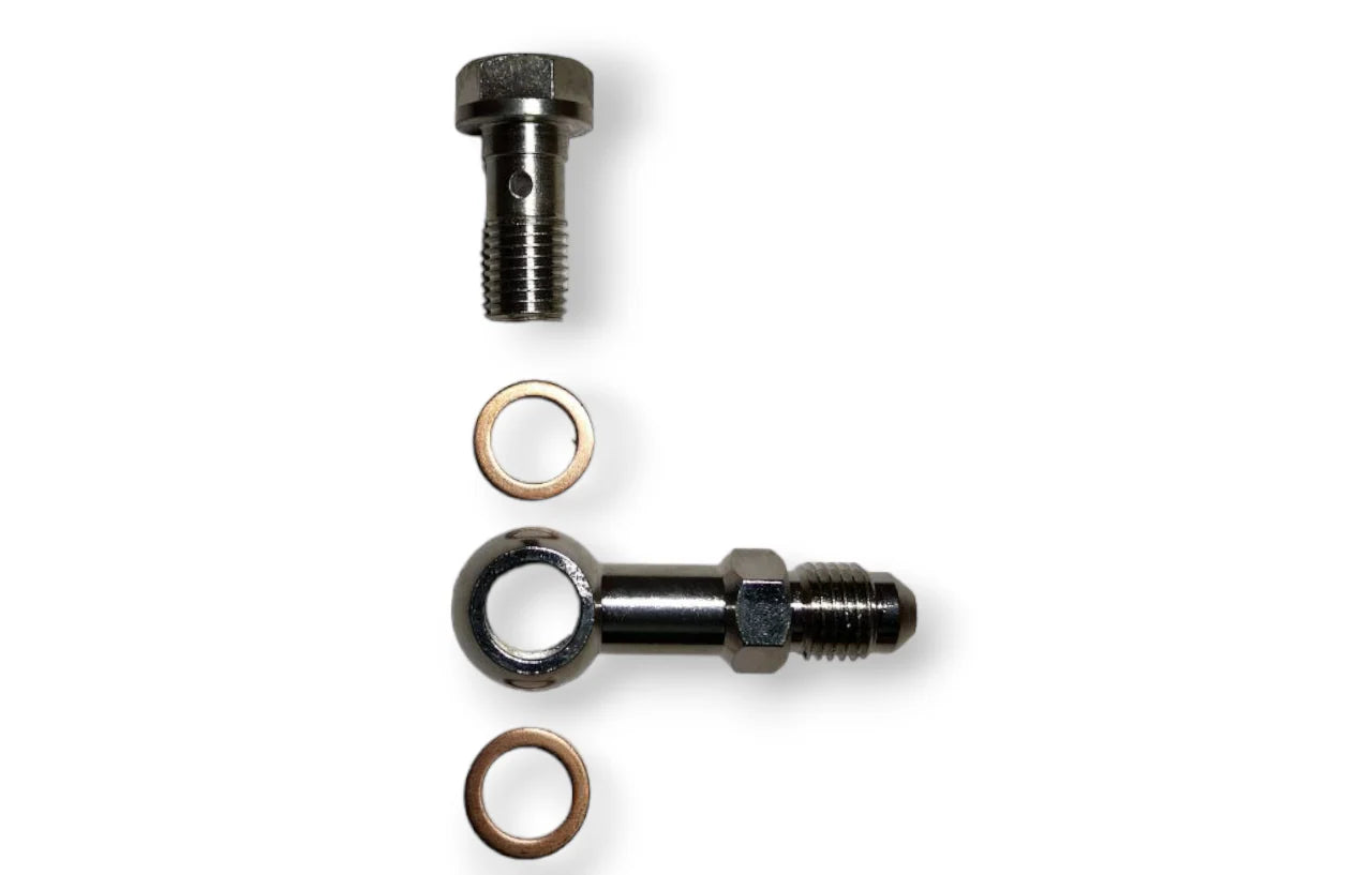 Kit de pernos banjo M10x1.25 a 4AN Turbo Alimentación de aceite Restrictor de 1,5 mm Greddy TD04H TD05
