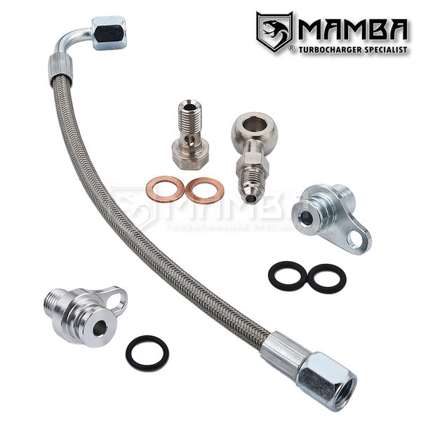 Mamba BMW N20 2.0L F10 F20 F30 TD04LR6 PTFE Turbocharger oil feed line kit replacement