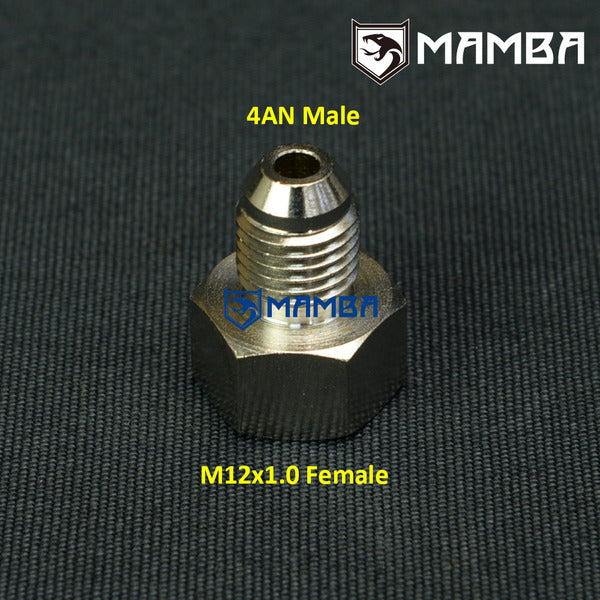 Mamba Adapter Fitting For Subaru Turbo Oil Feed AVCS M12x1.0 Female to 4AN Male