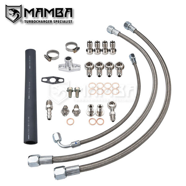 Mamba Turbocharger Oil & Water Line / For NISSAN SR20DET S13 S14 S15 w/ LM Garrett GT2871R US