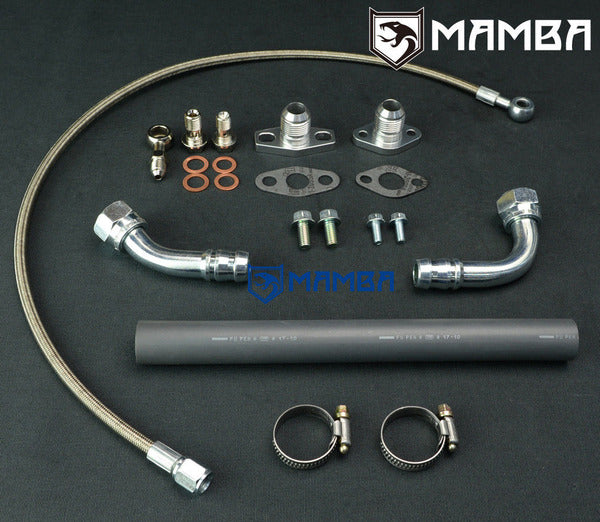 Mamba VW GOLF GTI MK4 1.8T w/ Garrett GT28R Ball Bearing Turbocharger oil feed & return line