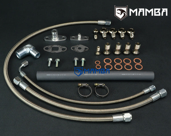 Mamba Turbocharger Oil & Water line Kit For Nissan TD42 GU with Factory Hitachi HT18