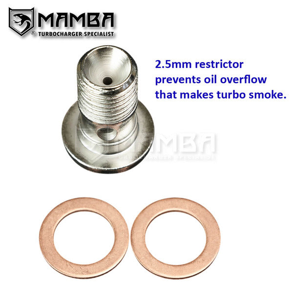 Mamba Turbocharger Oil Feed Banjo Bolt AUDI VW EA113 1.8T 2.0T K04-064 / Prevent Smoke