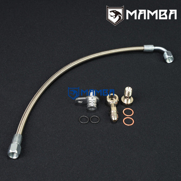 Mamba Turbocharger Oil Feed Line For BMW N55 335i 535i w/ Garrett GT30R GT35R Ball Bearing