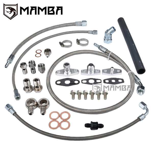 Mamba Turbocharger Oil & Water Line Kit Ford Falcon BA BF XR6 FPV F6 Garrett GT3788R GT4088R