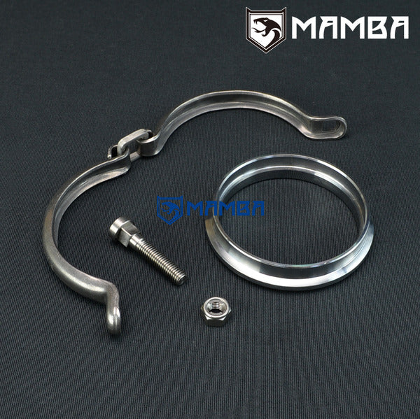 Mamba Garrett Stainless 3" V-Band Turbocharger Flange Adapter+Clamp GT28R GT30R GT35R