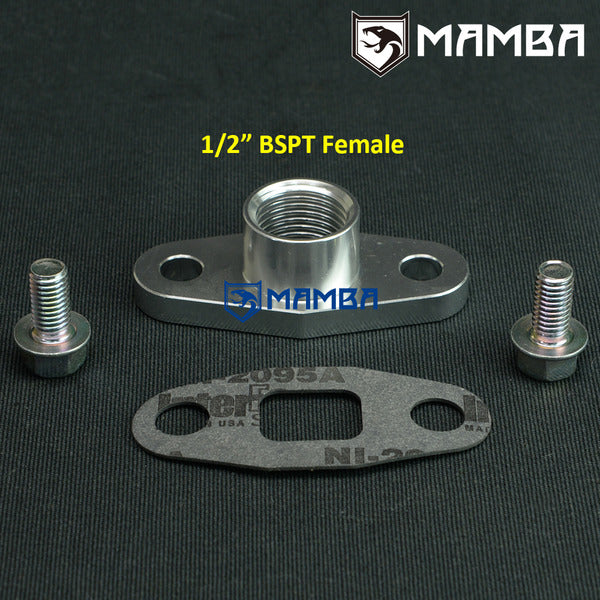 Mamba Turbocharger Oil Return Flange Kit 50.8mm Flange to Female 1/2 BSPT For Garrett T3 / T4