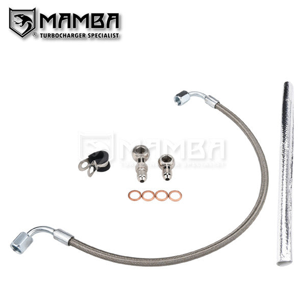 Mamba Turbo Oil Feed Line Kit For Mazda 3 CX-5 CX-9 2.5L TD04LR4 PY8V-14-270B