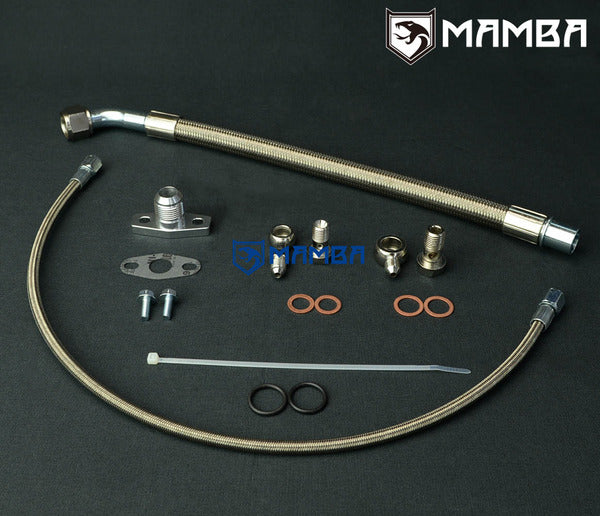 Mamba Turbocharger Oil Feed & Return Drain Line Kit For VOLVO 740 940 TD04H-13C 49189