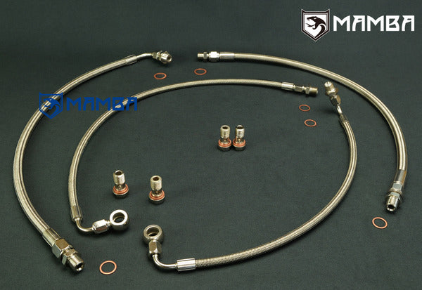 Mamba For Nissan RB26DETT SKYLINE GTR Twin Turbocharger Water Line Kit TB25 GT28R TD05H