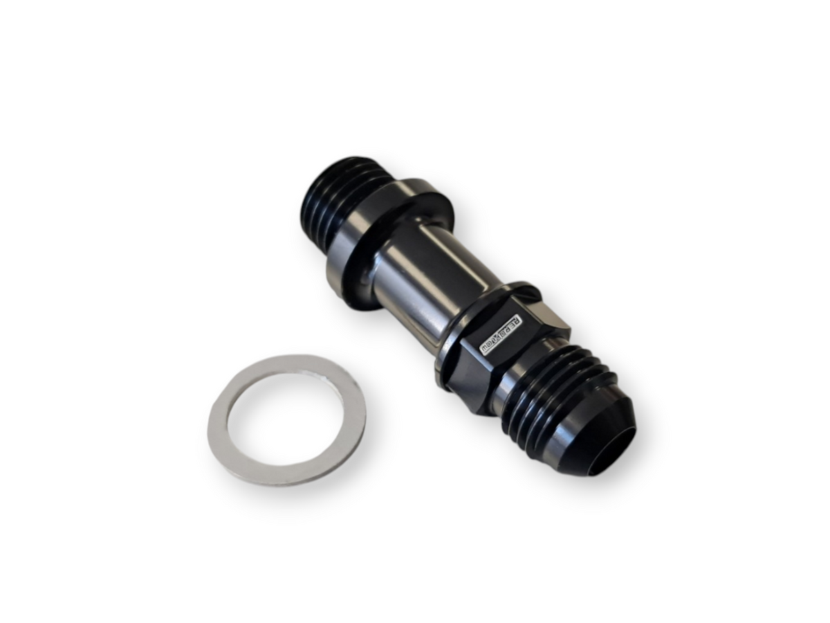 Aeroflow M14 x 1.5mm to AN6 Long Extension in Black - AF732-06LBLK