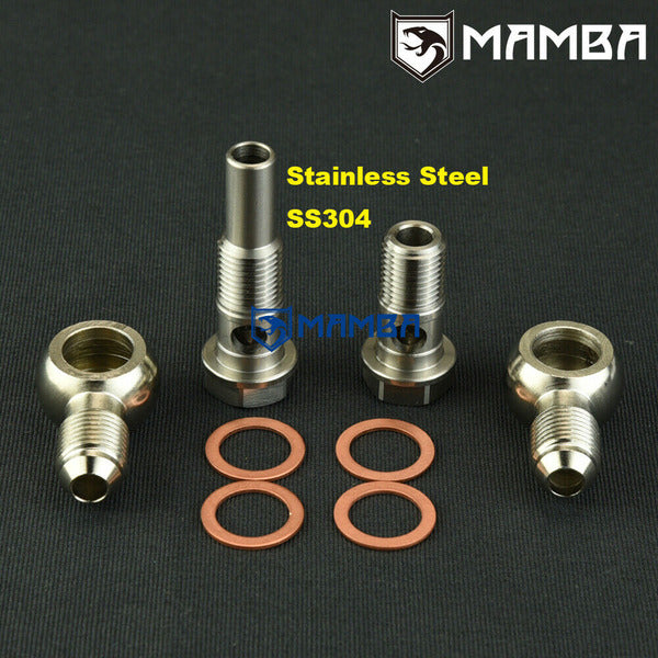 Mamba 97~10 -6AN x 1/4NPSM 4L80E GM Transmission Oil Cooler 90 Deg Turbocharger Banjo Bolt