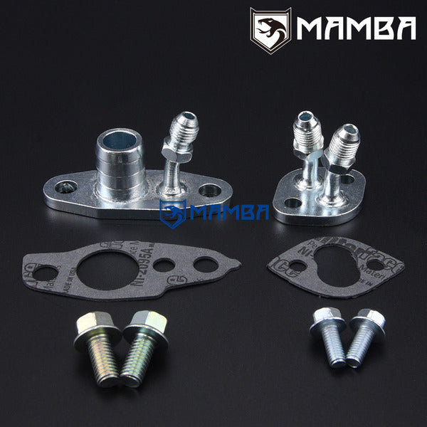 Mamba TOYOTA CT12 CT20 CT26 Turbocharger oil & water flange adapter Kit (1xoil + 1xtwin port)