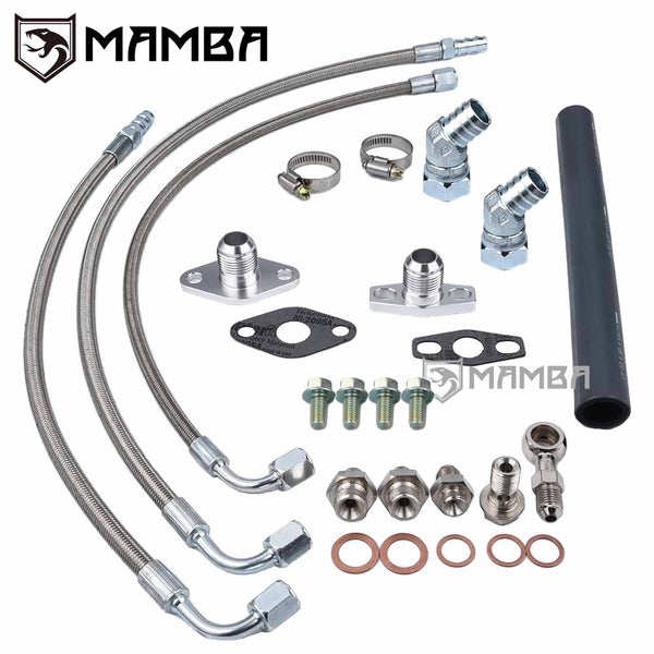 Mamba Turbocharger Oil & Water Line Kit For TOYOTA 1JZ-GTE JZX100 CT29R GT30R (OE Position)