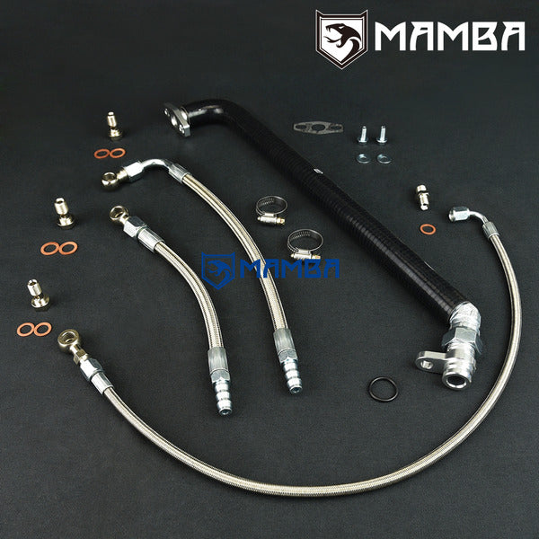 Mamba Turbocharger Oil Water Line for Mitsubishi 4B11T Lancer Ralliart w/ EVO X TD05H-152G6