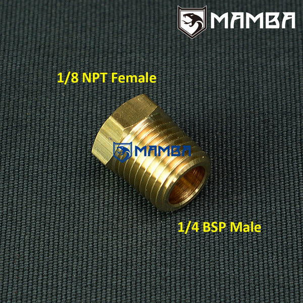 Mamba Turbocharger Oil Pressure Gauge Sensor Adapter Fitting 1/4 BSPT (BSP) Male to 1/8 NPT