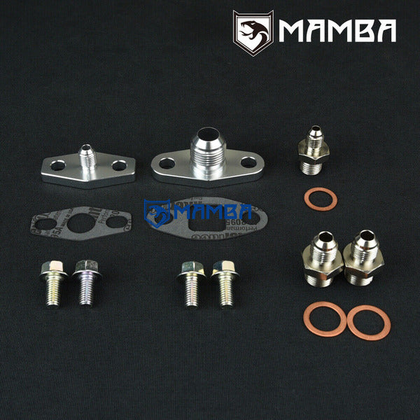Mamba Turbocharger Oil & Water Install Adapter Fitting Flange / GT35 GT3576 Journal Bearing