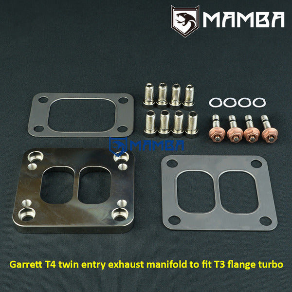Mamba Garrett T4 divided T3 divided CNC Turbocharger manifold flange adapter