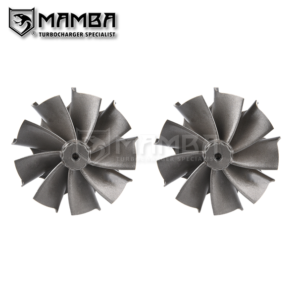 Mamba Pair +5mm 750HP Turbine Wheel Fit 11~16 AUDI 4.0 V8 S6 RS7 IHI RHF5H (51.3/56)