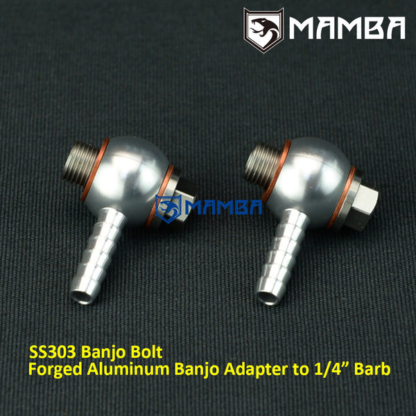 Mamba Billet T6 Fuel Air Water M10x1.0 Banjo to 1/4" Barb