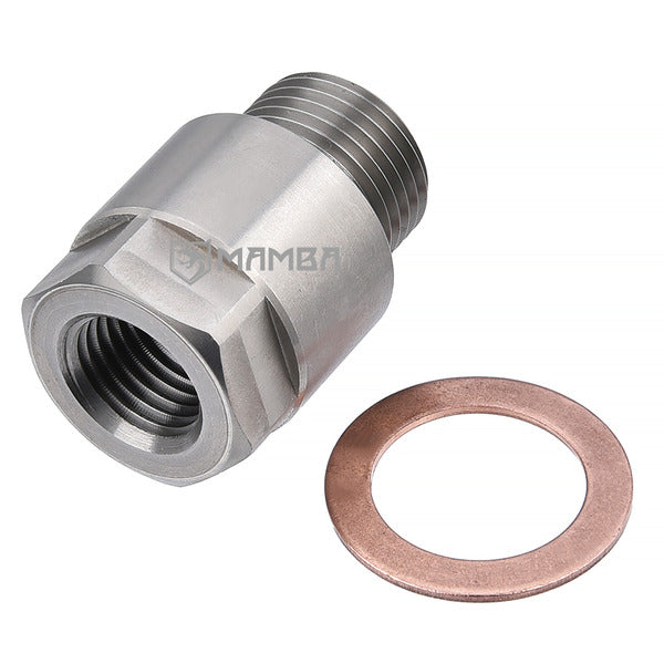 Mamba SUS304 Turbocharger Oil Water Pressure Temp. Sensor Adapter L35 M18x1.5(M) to 1/4NPT(F)