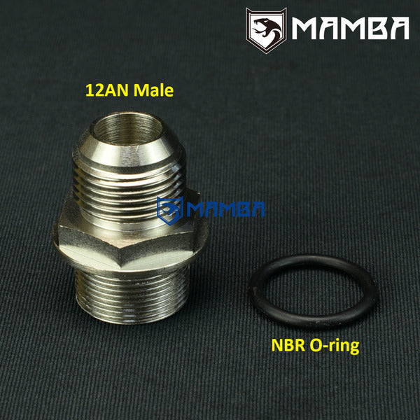 Mamba 12AN to M28x1.5 Turbocharger Oil Return Oil Pan Adapter Fitting with NBR O-ring