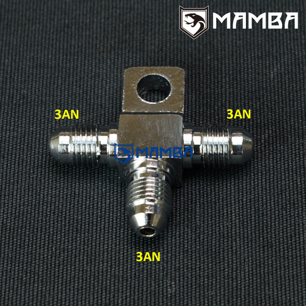 Mamba SS304 3AN to 3AN Tee Brake Hose w/ Male JIC 3 Leg Stainless Steel Turbocharger Fitting