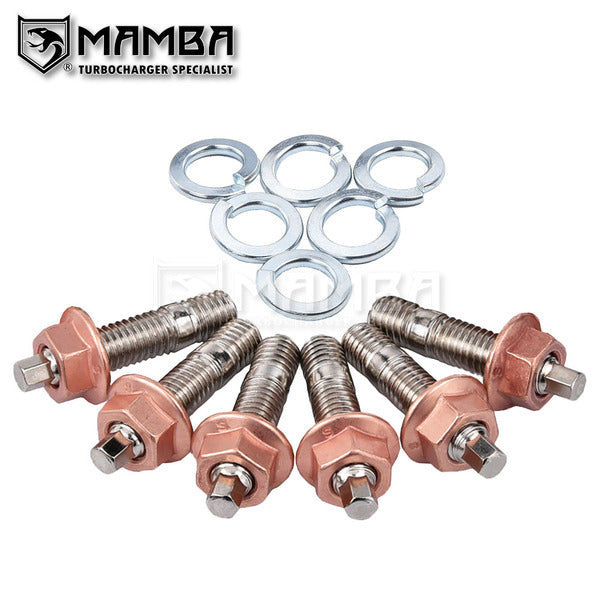 Mamba Grade 8.8 Stud Nut 40mm M8x1.25 Turbine Housing Down Pipe Intake (6Sets/SCM440)