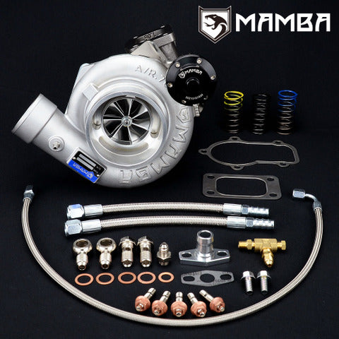 Mamba 7+7 4" .70 Twisted AS Ball Bearing Turbocharger GTX3582R .82 T3 5 Bolt