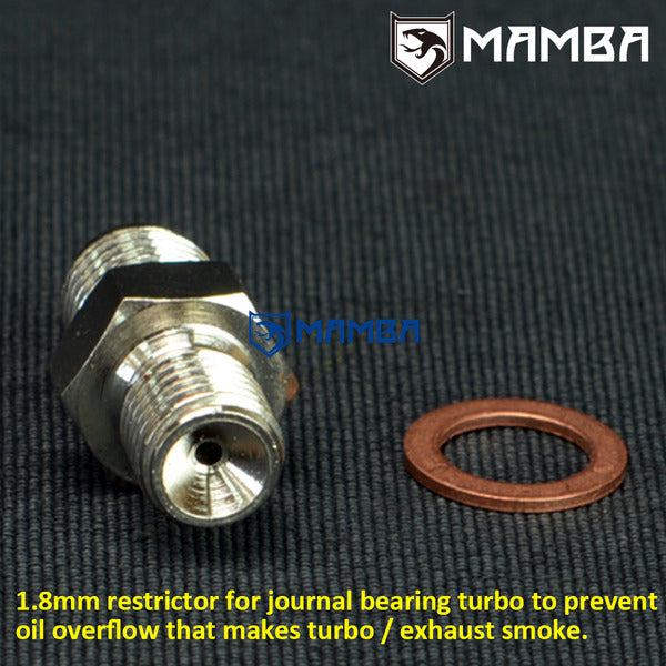 Mamba 4AN to M10x1.25 Turbocharger Oil Feed Adapter Fitting Kit TD03 TD04 TD05 TD06 w/ 2.5mm
