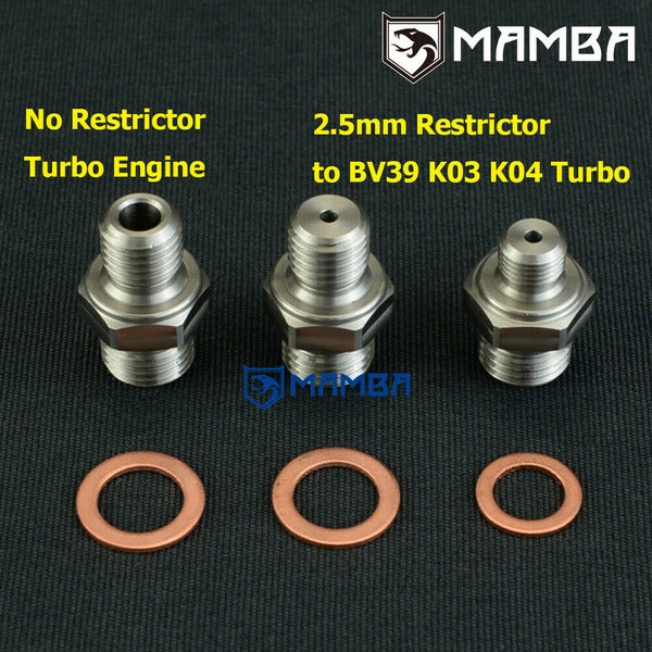 Mamba Turbocharger Oil Feed Line Fitting Kit Din 24 M14x1.5 to M10x1.0 VW 2.0TDI BV39 GT15