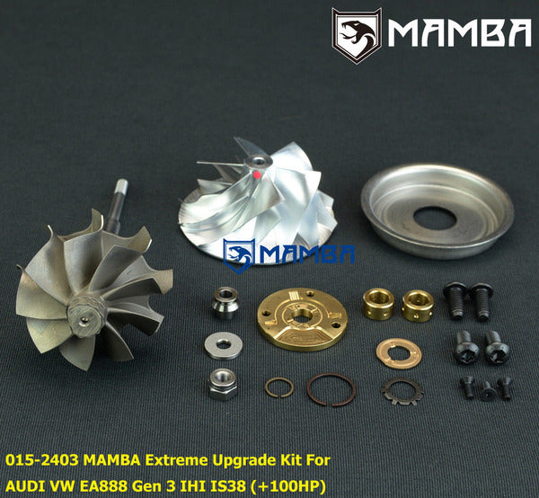 Mamba For AUDI VW GOLF R/7 S3 Extreme IS38 Turbocharger Upgrade Kit (CW +TW +Repair Kit)+100P