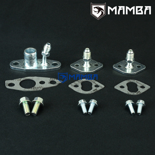 Mamba For TOYOTA CT12 CT20 CT26 Turbocharger Oil & Water Flange Adapter 2 x Single Water Port