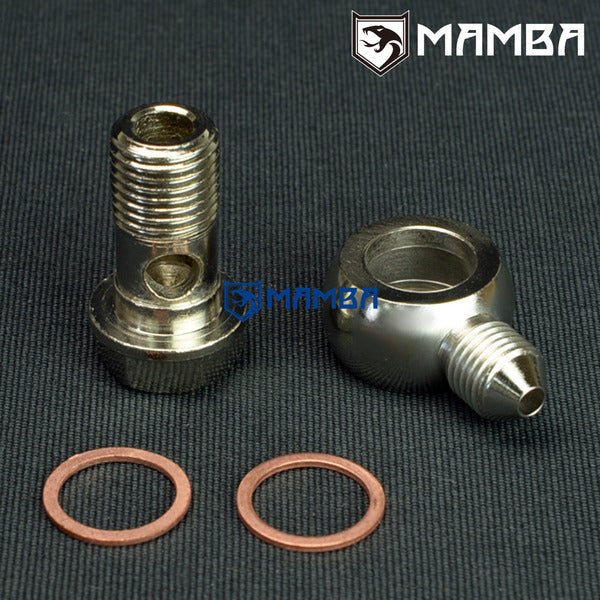 Mamba Banjo Bolt Kit 4AN to M14x1.5 Turbocharger Water coolant Garrett GT25R GT28R GT30R GT35