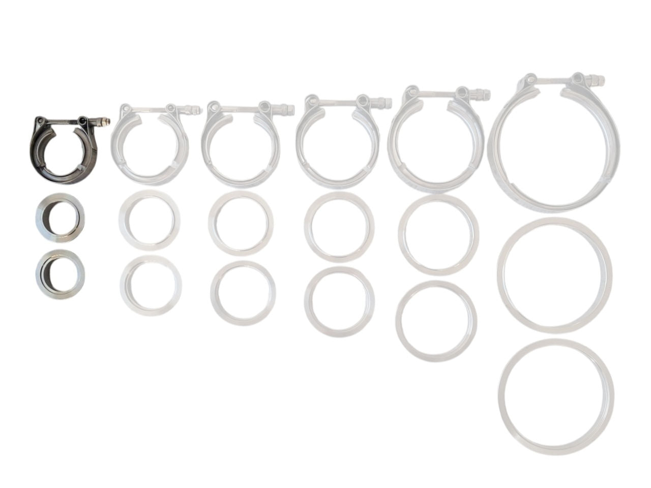 VBAND CLAMP SET - STEPPED FLANGE