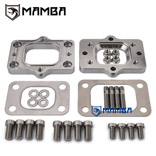 Mamba CNC SUS304 Dual Exhaust Manifold Flange Adapter T3 to T25 Turbocharger