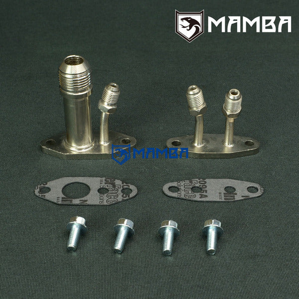 Mamba Turbocharger Oil & Water Flange Adapter Kit Garrett GT22 GT25 VNT VGT