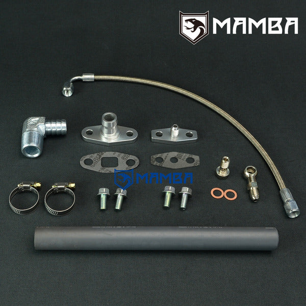 Mamba Turbocharger Oil Feed & Return Line Kit For Nissan Patrol TD42 GU w/ Hitachi HT18
