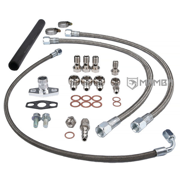 Mamba Turbocharger Oil Water Line For NISSAN RB20DET RB25DET Top Mount w/ HKS GT2510 GT2530