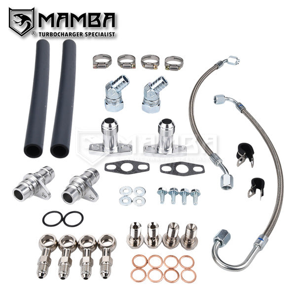 Mamba Turbocharger Oil Feed & Return Line Kit For Audi S4 A6 Quattro 2.7T K04-025 K04-026