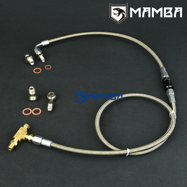 Mamba Turbocharger Oil Feed Line Kit For Nissan Patrol TD42 GQ w/ TD05H Turbocharger w/ filter
