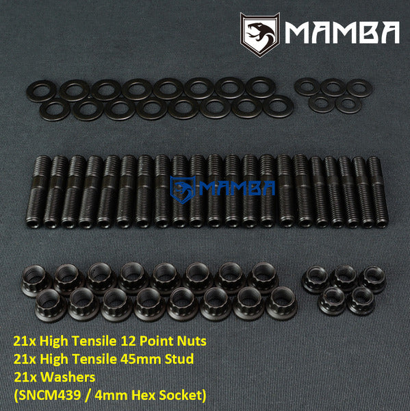 Mamba SNCM439 FORD FALCON BA BF FG XR6 FPV F6 Exhaust Manifold & Turbocharger Full Stud Kit
