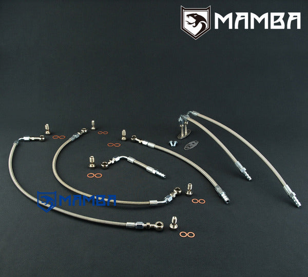 Mamba TOYOTA 1VD-FTV 4.5L Land Cruiser w/ twin IHI VB22 VB23 Turbocharger oil water line kit